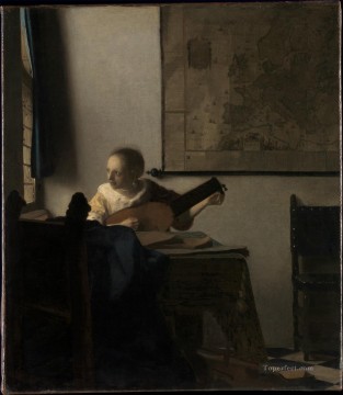  Johan Canvas - Woman with a Lute Baroque Johannes Vermeer